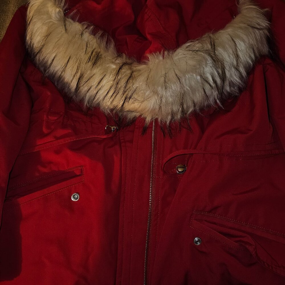 NorthStyle red faux fur jacket